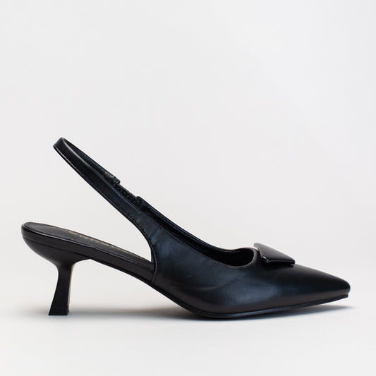 Kitten heel slingback with self colour trim _ 161882
