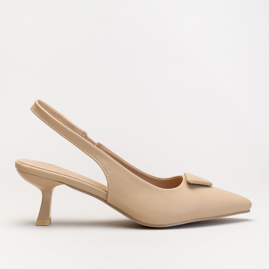 Kitten heel slingback with self colour trim _ 161883