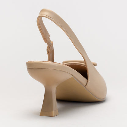Kitten heel slingback with self colour trim _ 161883