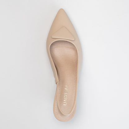Kitten heel slingback with self colour trim _ 161883