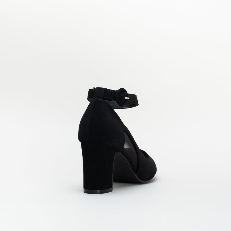 Womens black suede heels clearance