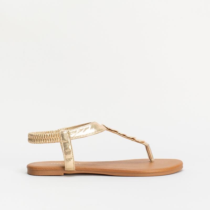 Unreal Women Gold Disc Trim Sandal 144844 Shoe City