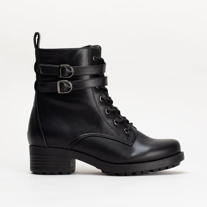 Unreal Women Double Strap Military Boot _ 135605
