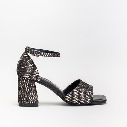 Unreal Women Glitter Flare Block Heel Sandal _ 140633