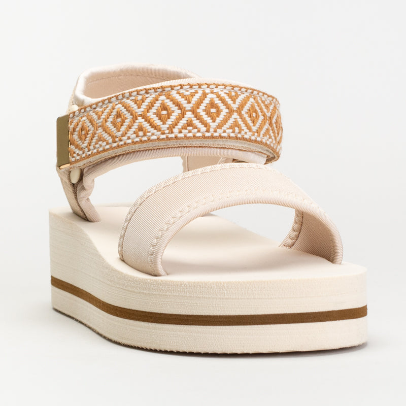 Wedge With Stitch Detail And Printed Ankle _ 167675