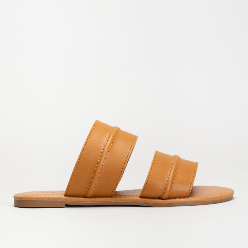 Double Strap Leather Mule _ 171605