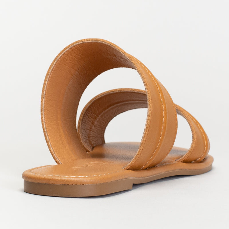 Double Strap Leather Mule _ 171605