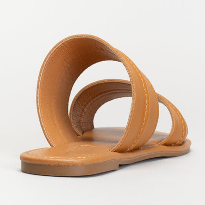 Double Strap Leather Mule _ 171605