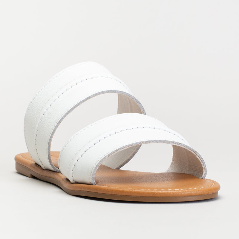 Double Strap Leather Mule _ 171606