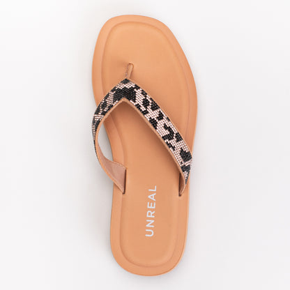 Animal Print Diamante Thong _ 167321