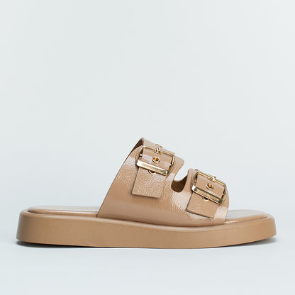 Double Buckle Flatform Slide _ 160060