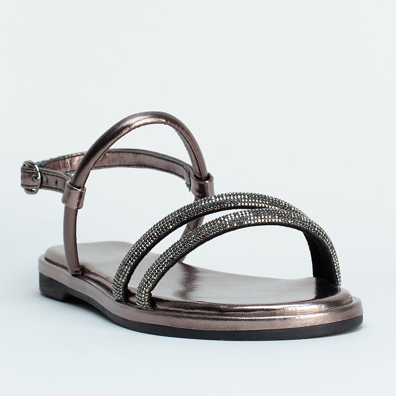 Metallic Tubular Flat Sandal _ 160944