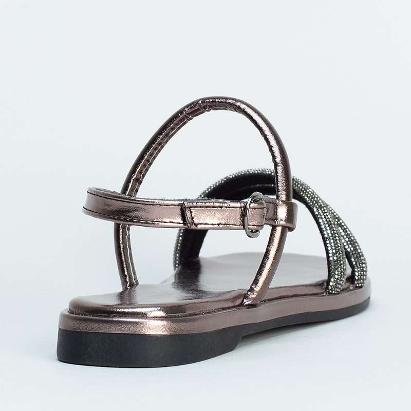 Metallic Tubular Flat Sandal _ 160944