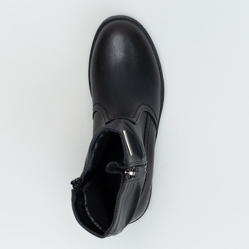 Zip Detail Ankle Boot _ 160051