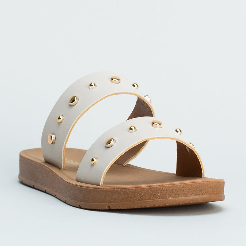 Double Band Stud Sandal _ 161543