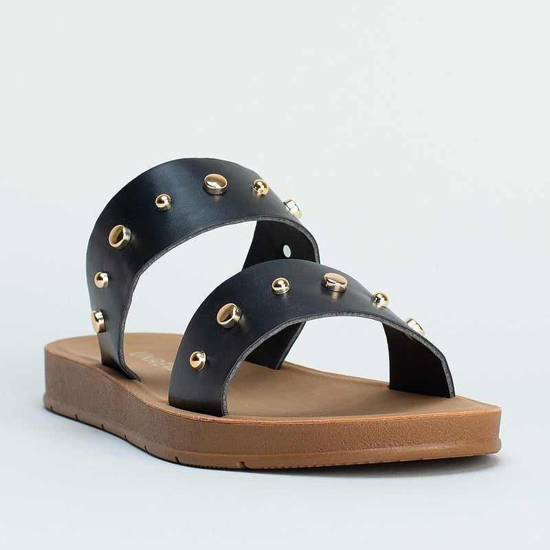 Double Band Stud Sandal _ 161542
