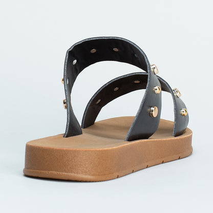 Double Band Stud Sandal _ 161542