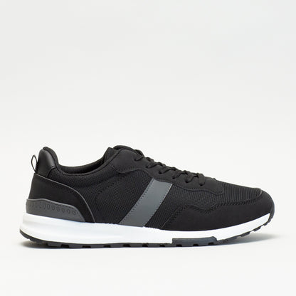 Mancini Men Charcoal Pu Retro Trainer _ 136159