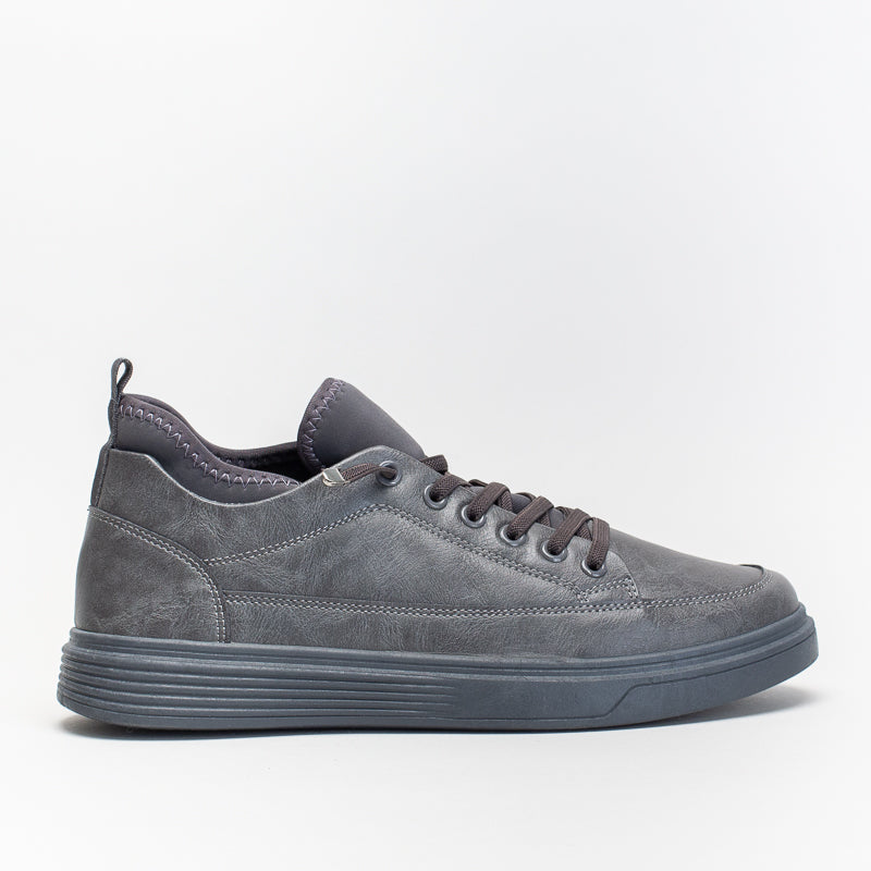 Mancini Men Grey Neoprene/ Pu Court Sneaker _ 141405