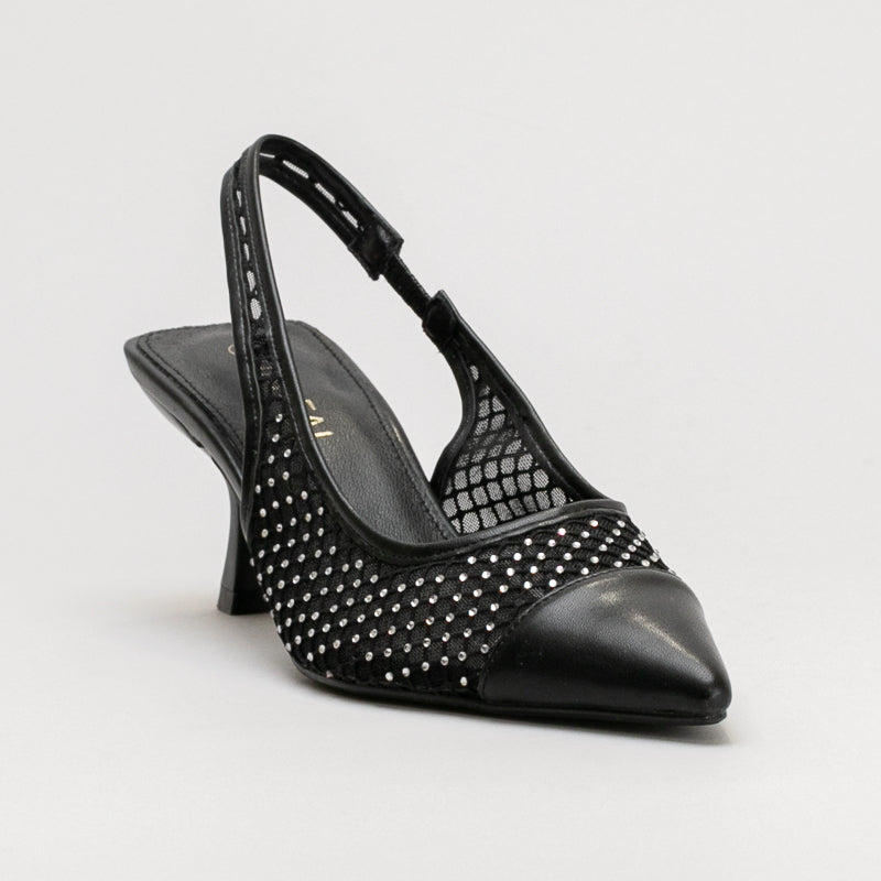 Kitten Heel Pointy Sling Back _ 161378