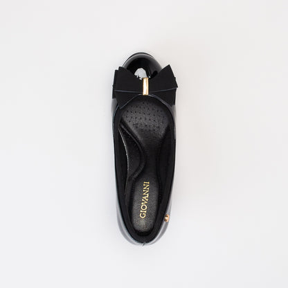 Giovanni Women Patent Bow Block Heel Shoe _ 150610