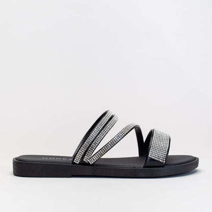Asymmetrical Diamante Slide _ 166137
