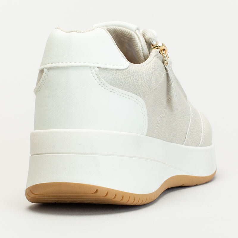 Wedge Sneaker With Side Zip