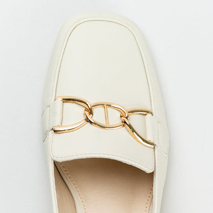 SLING BACK BLOCK HEEL WITH SADDLE TRIM