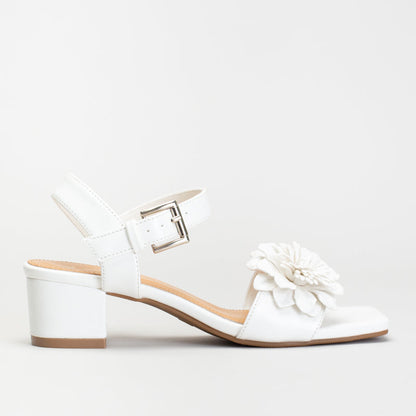 Dress Sandal – Metallic Gold with Floral Embellishment