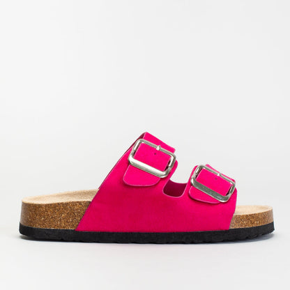 HOT PINK TWO BAND MULE