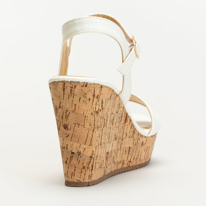 CORK WEDGE WITH ANKLE STRAP