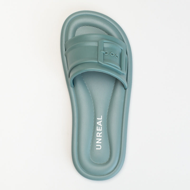 MOCK BUCKLE SLIDE-GREEN