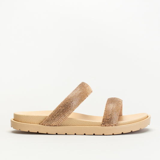 Footbed Double Row Diamante Sandal
