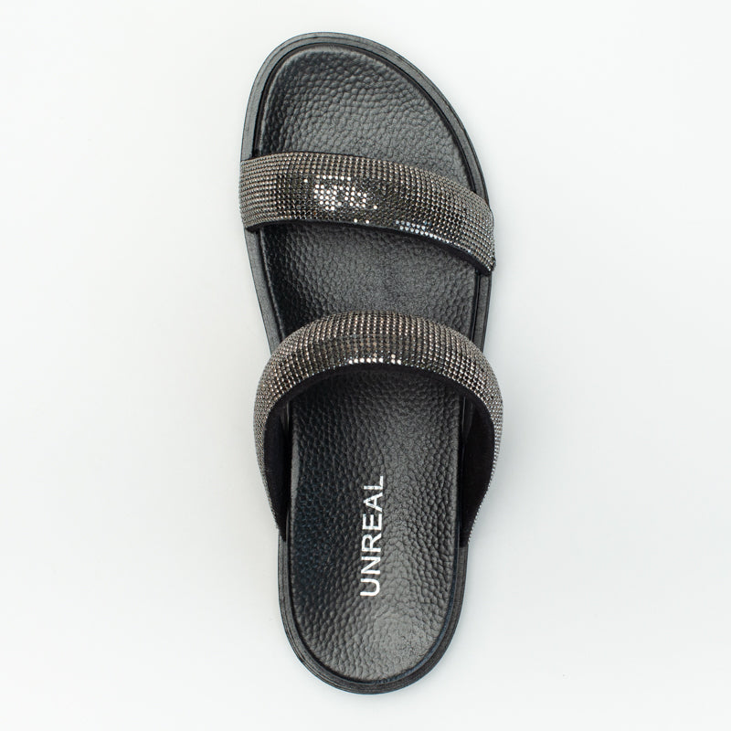 Footbed double row diamante sandal