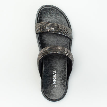 Footbed double row diamante sandal