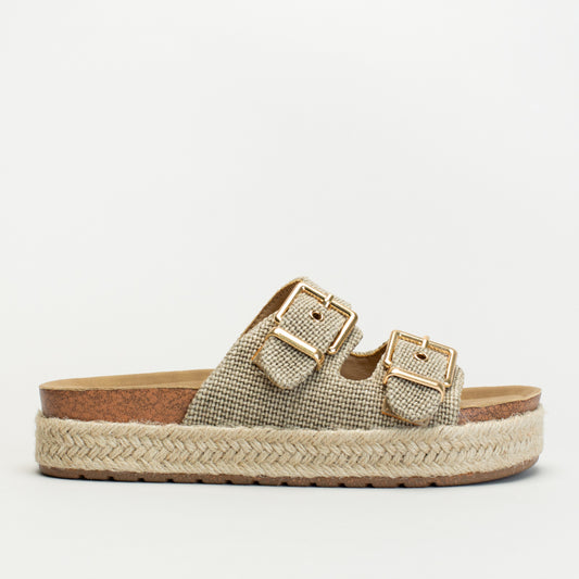 Double Buckle With Espadrlle Platform