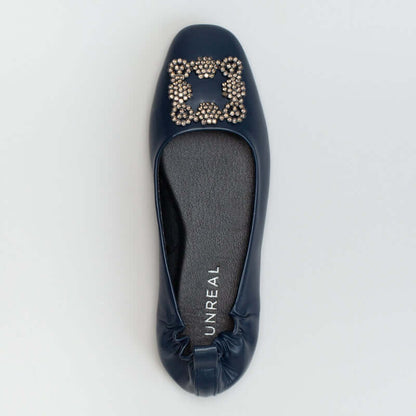 FLAT WITH ELASTICATED TOPLINE AND TRIM DETAIL