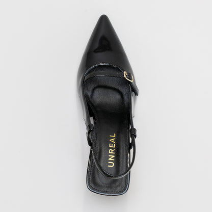 KITTEN HEEL POINTY SLING BACK