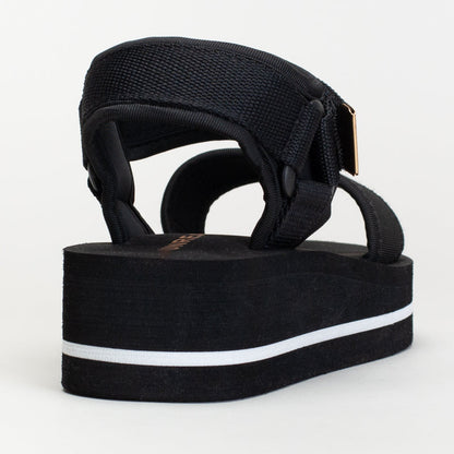 WEDGE WITH STITCH DETAIL AND PRINTED ANKLE