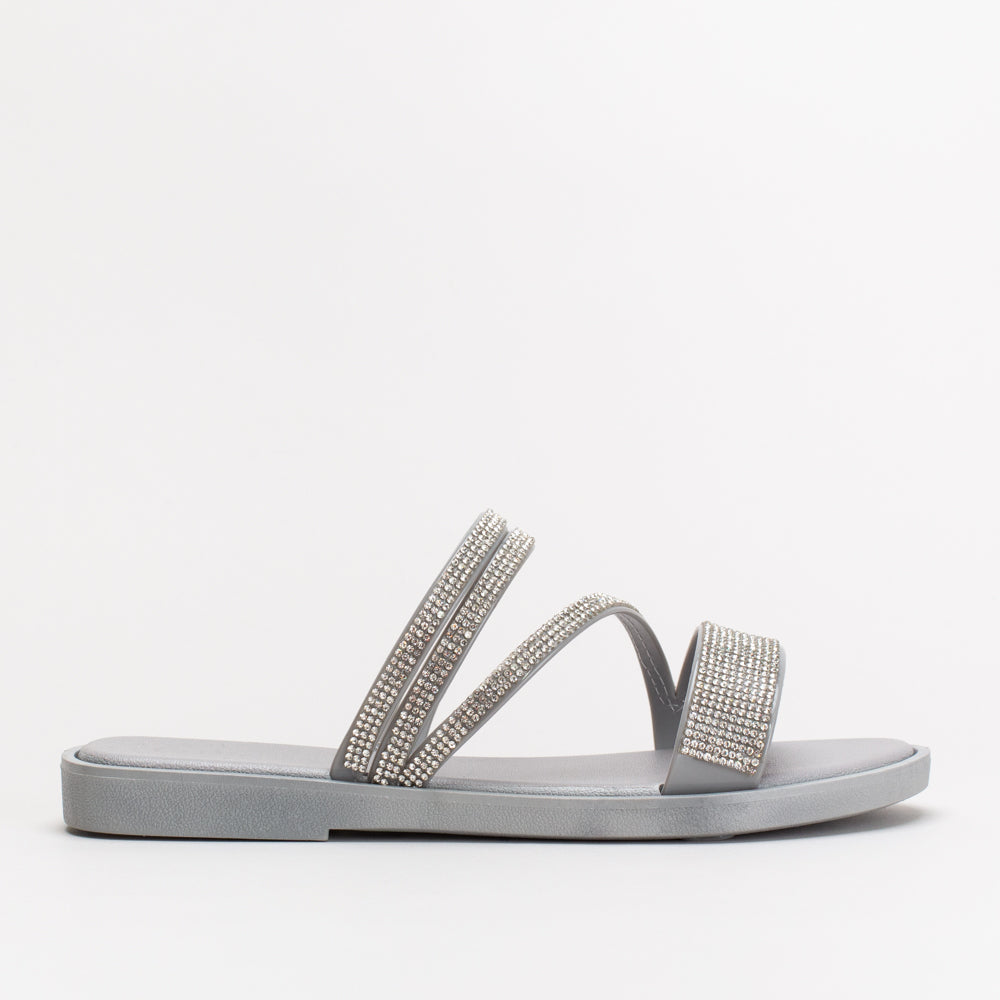 Jelly Diamante Mule Sandal