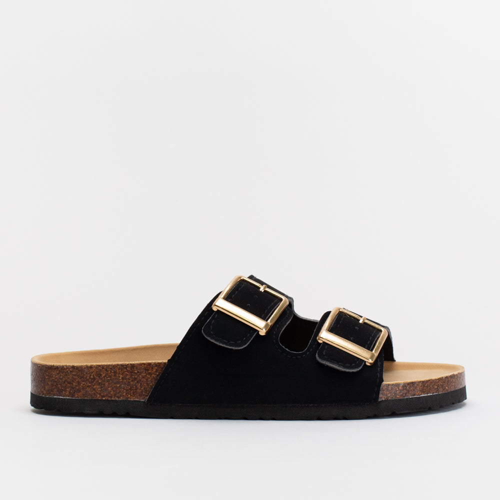 DOUBLE BUCKLE MULE SLIDE