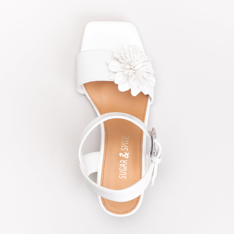 Dress Sandal – Metallic Gold with Floral Embellishment