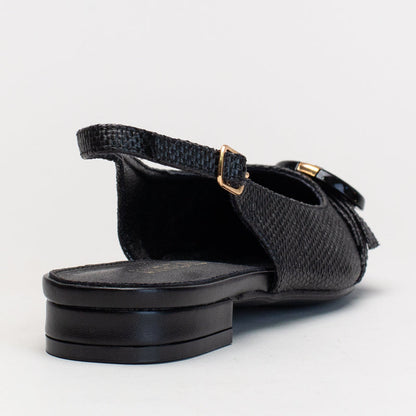 RAFIA LOOK FLAT SLING BACK