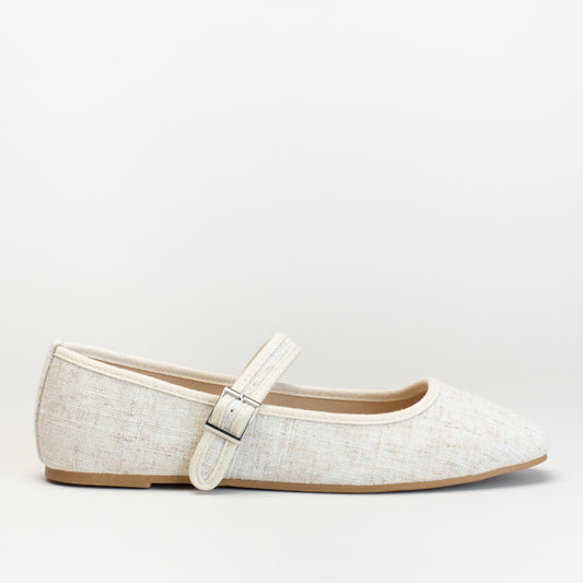 Mary Jane Pump Linen
