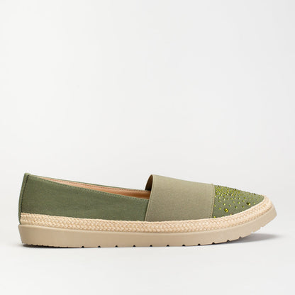 Slip On With Broad Elastic And Rhinestone Detail _ 166385