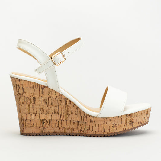 CORK WEDGE WITH ANKLE STRAP