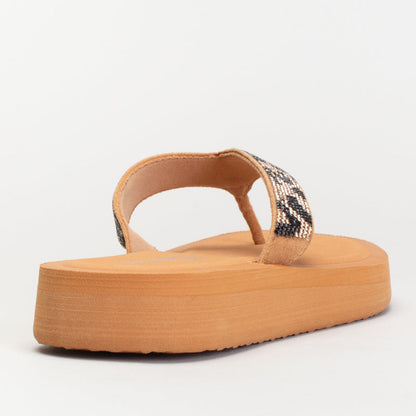 Animal Print Diamante Thong