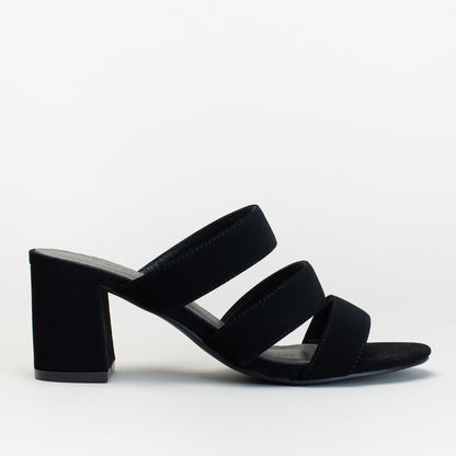 Ladies Triple Band Block Heel