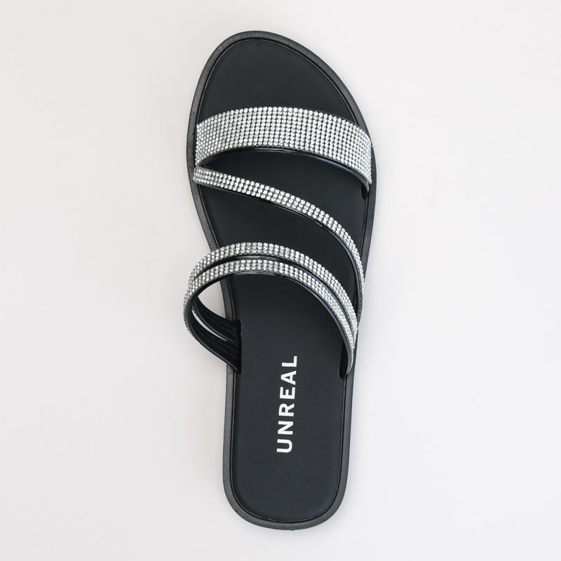 Asymmetrical Diamante Slide _ 166137