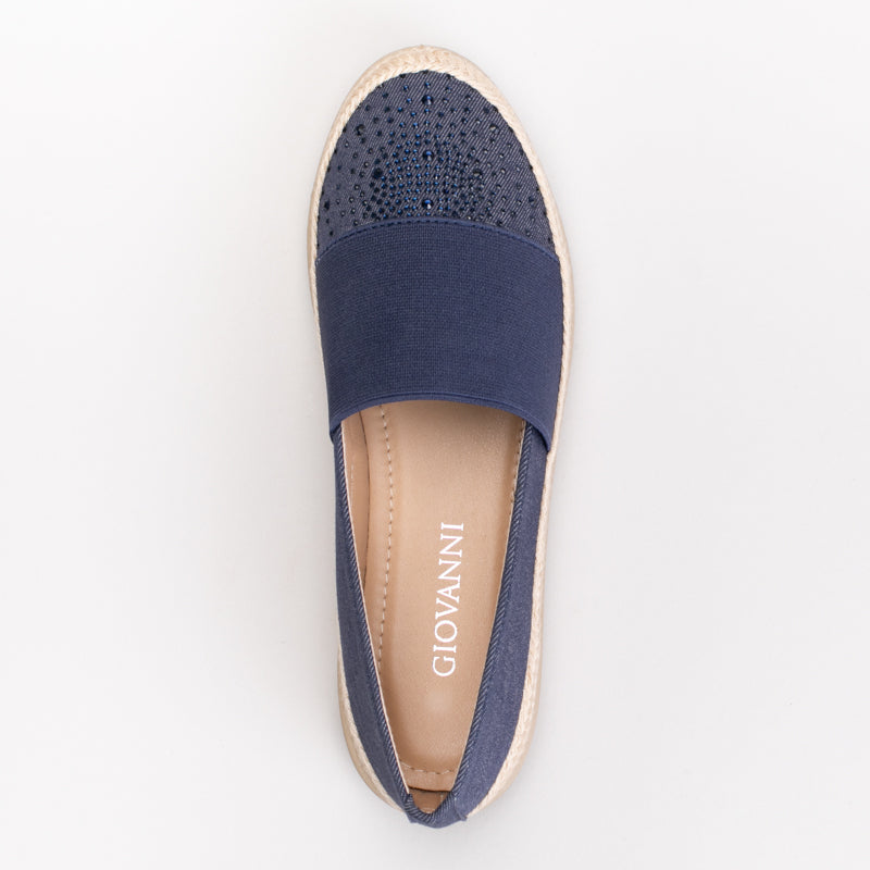 Slip On With Broad Elastic And Rhinestone Detail _ 166384
